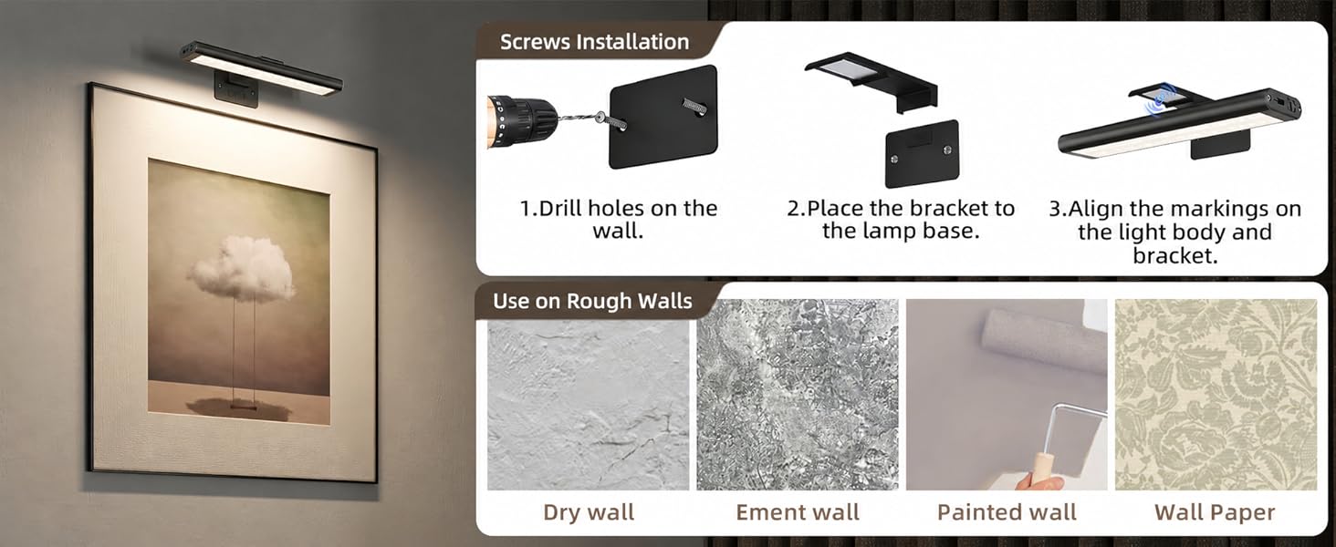 wireless picture lights for wall