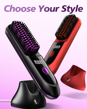 Choose your style with S9 Black and Garnet Red S9 Pro+ straightening brushes