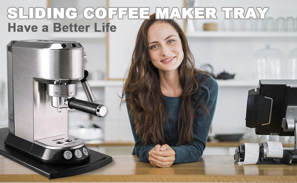 sliding coffee maker tray silder appliance caddy countertop for kitchen blender