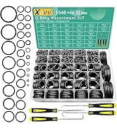 XBVV 1540 Pcs 32 Size O-Rings Kit Nitrile Rubber Oring Assortment with 4 Hook Set for Various Car...