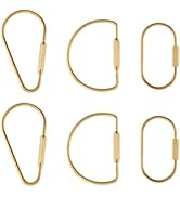 DICOSMETIC 6Pcs 3 Styles Screw Lock Carabiner Charms Oval Carabiner Keychain Small Teardrop Screw...