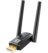 GAROGYI Bluetooth 5.4 USB Adapter Pro Max Ultra Long Range with Dual Antennas for PC Supports Win...