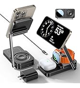 LISEN 3 in 1 Charging Station for Apple Magsafe Charger Stand, Wireless Charger iPhone and Watch ...