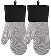 Tayfeim Silicone Oven Mitts - Oven Mitts Heat Resistant 500F 13.6 in Soft Lining Waterproof Gripp...