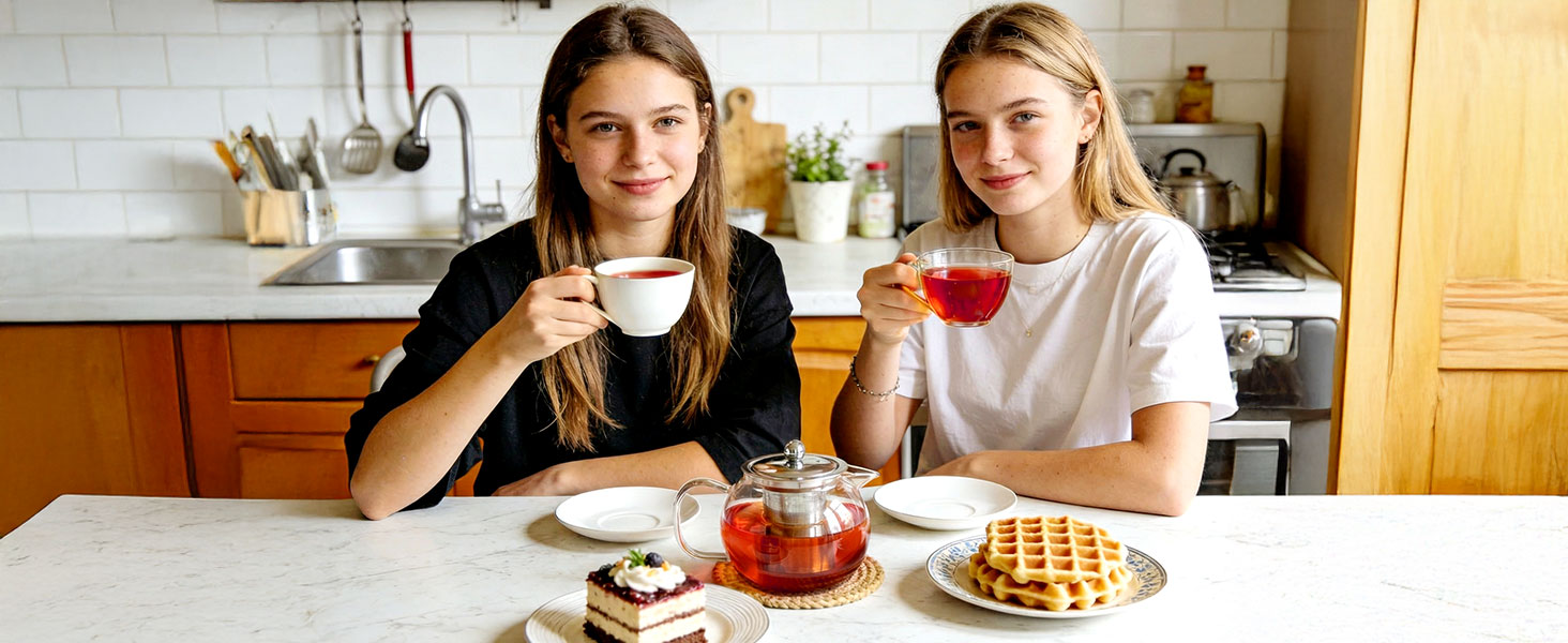 Glass Teapot Stovetop 22 OZ/650ml, Tea pot with Removable 18/8 Stainless Steel Infuser