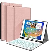 JUQITECH Backlit Keyboard Case for iPad 9th 8th 7th Generation 10.2" Wireless BT Magnetic Detacha...