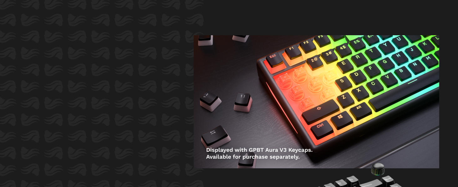 Turn your keyboard into a vibrant light show with translucent RGB keycaps.