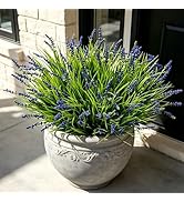 YAOLMSSY Artificial Faux Outdoor Plants Greenery for Summer Spring Decor, 12 Pcs Fake Monkey Gras...