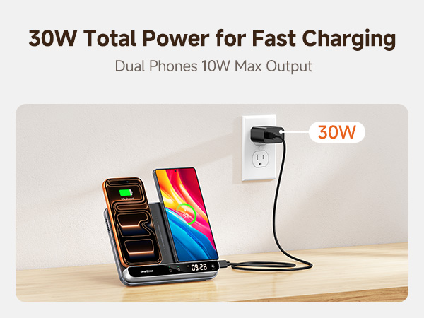 dual phone wireless charging station