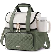 LOVEVOOK Insulated Lunch Bag For Women,Large Double Deck Adult Lunch Box,Teacher Lunch Tote Bag W...