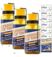 3 Pack Fly Trap with 6 Natural Fly Miture, Reusable Outdoor Hanging Ranch Horse Fly Trap Bottle C...