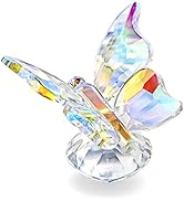 H&amp;D HYALINE &amp; DORA Colorful Crystal Butterfly Collection Figurines Glass Animals Table Decor Pape...