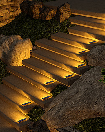 Warm White Solar Deck Lights Outdoor Waterproof