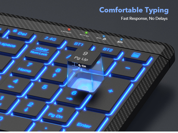 Slim Portable Rechargeable Multi-Device Bluetooth Cordless Keyboard