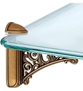 Chinflly Adjustable Glass Floating Shelf Brackets 2 PCS Antique Glass Shelf Brackets,Wall Mount D...