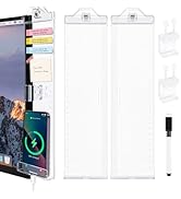 Office Desk Accessories, Acrylic Monitor Memo Boards for Computers, 2PCS (Left &amp; Right) Multifunc...