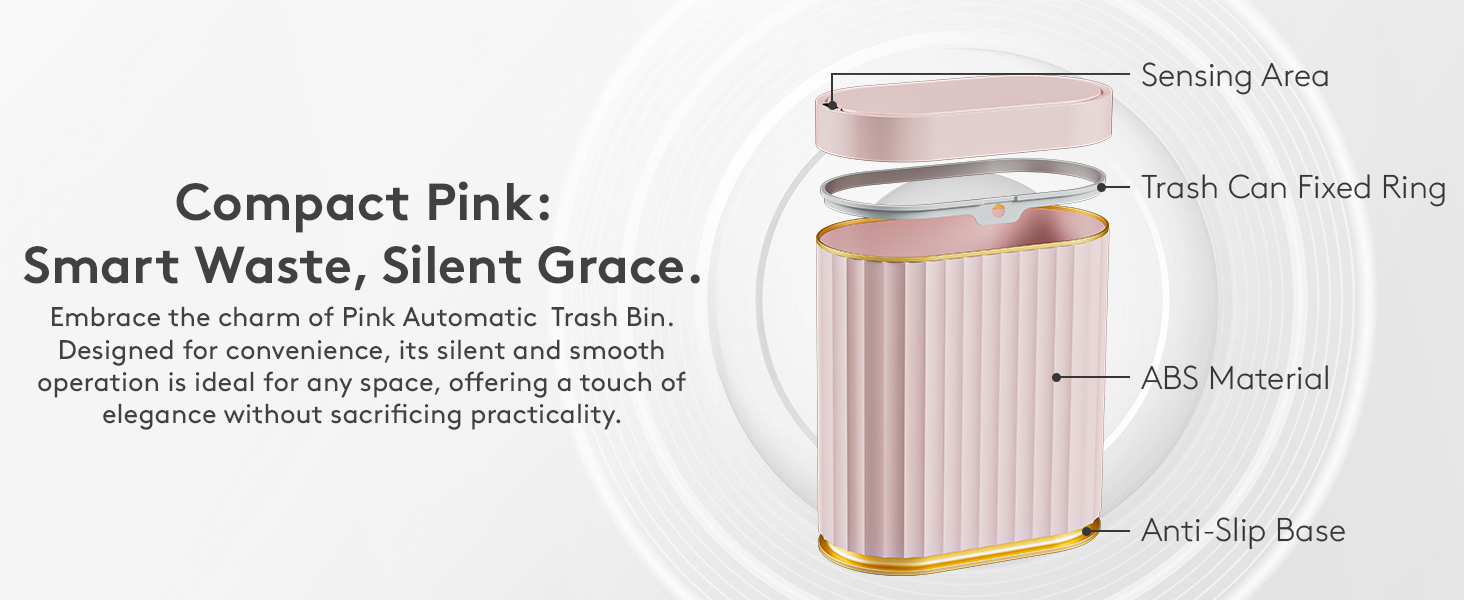 pink bathroom trash can