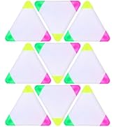 TOYANDONA 9pcs Petals Highlighters Triangle Shape Watercolor Highlighter Pens 3 in 1 Chisel Tip M...