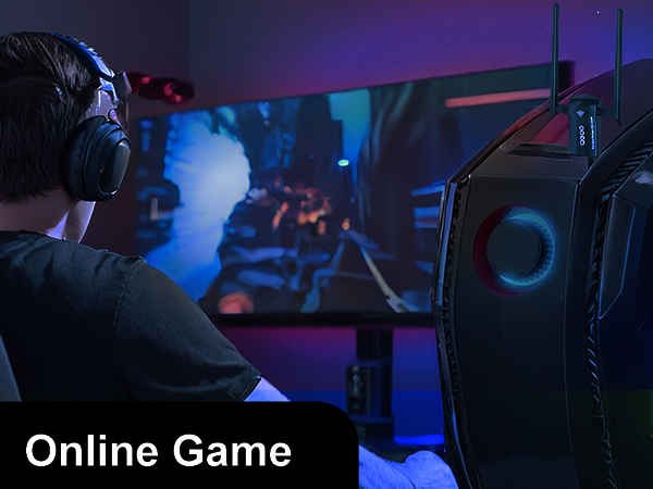 WiFi Adapter for Desktop PC Wireless 1300Mbps USB Network Dongle with 5dBi High Gain Dual Antennas