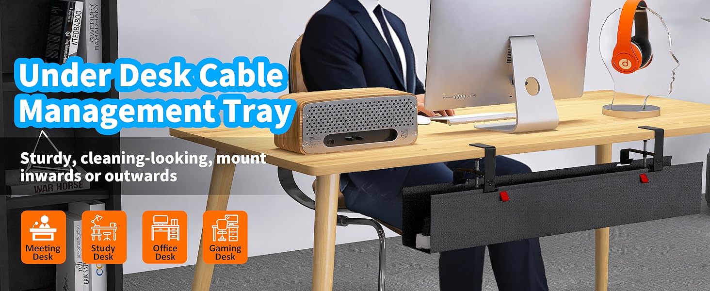 Under Desk Cable Management Tray