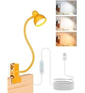 LiFMIRA Clip on Reading Light for Bed 3 Color Modes, 10 Brightness Dimmable, Flexible Gooseneck C...