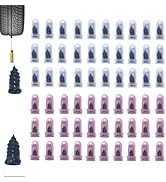 Foelony 60 PCS Tire Repair Rubber Nail, Threaded Vacuum Tire Repair Carbon Steel Screw, Convenien...