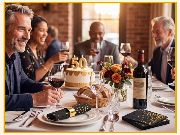 gold napkins