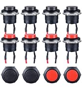 DMWD 12PCS 16mm Mini Momentary Push Button Switch Waterproof AC 250V/1.5A 125V/3A 2Pins with Pre-...
