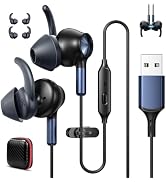 USB Earbuds with Microphone for PC Laptop, 7.5FT Wired USB A Computer Zoom Meeting Mute Headphone...