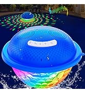 KingSom Bluetooth Pool Speaker,Floating Pool Speaker with Colorful Lights,Hot Tub Speaker IP68 Wa...