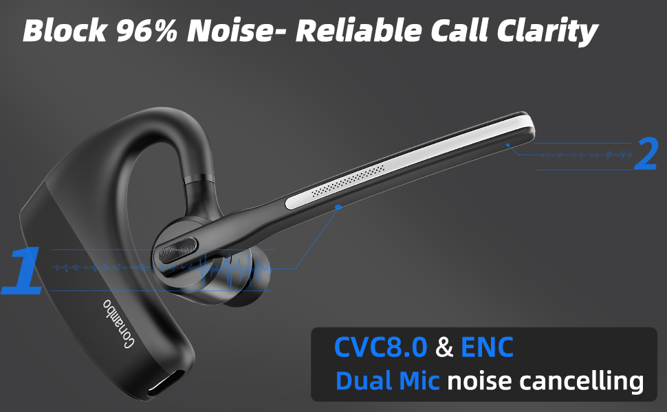 Bluetooth headset noise cancelling dual mic