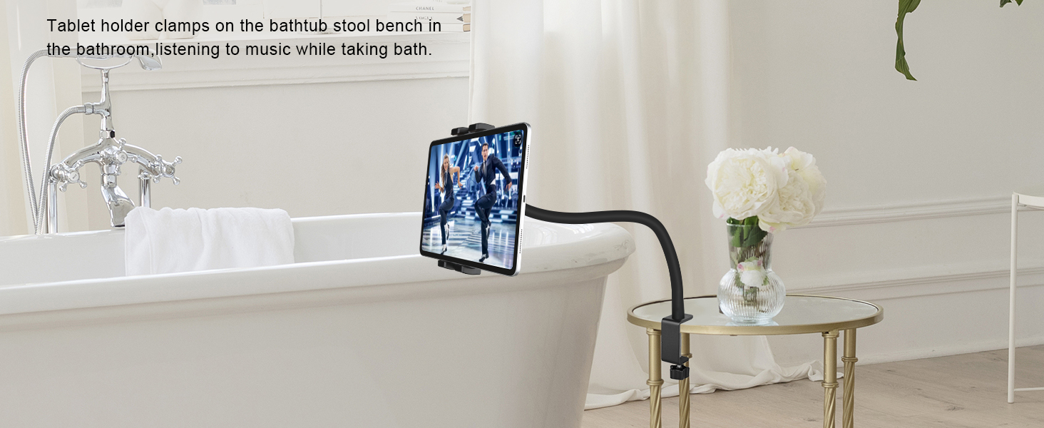 Bathroom tablet holder