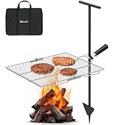 Gonex Portable Campfire Grill Grate for Fire Pit Foldable Stainless Steel Grill Height Adjustable...