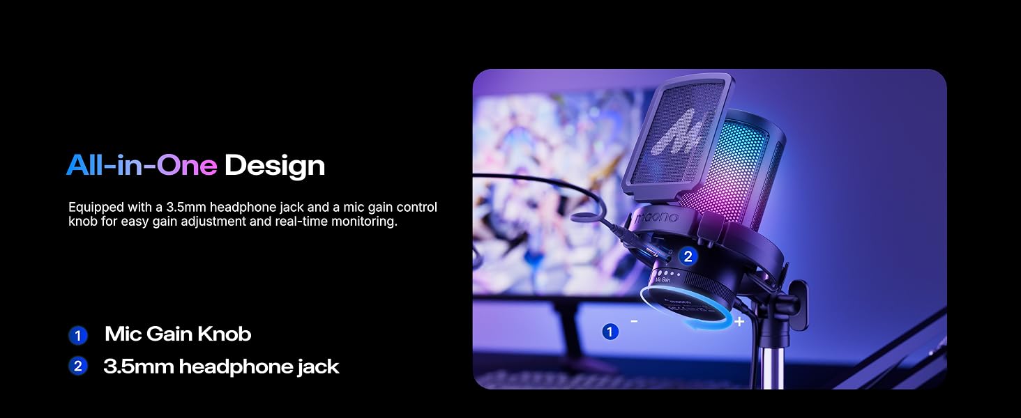 usb gaming microphone maono dgm20s