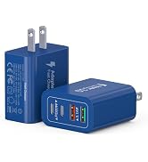 40W USB C Charger Block, 2-Pack 4-Port Type C Fast Charging Brick Dual PD&amp;QC Wall Plug Adapter Po...