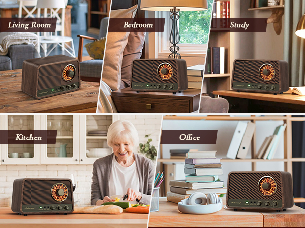 fm radio with bluetooth for home, kitchen, office