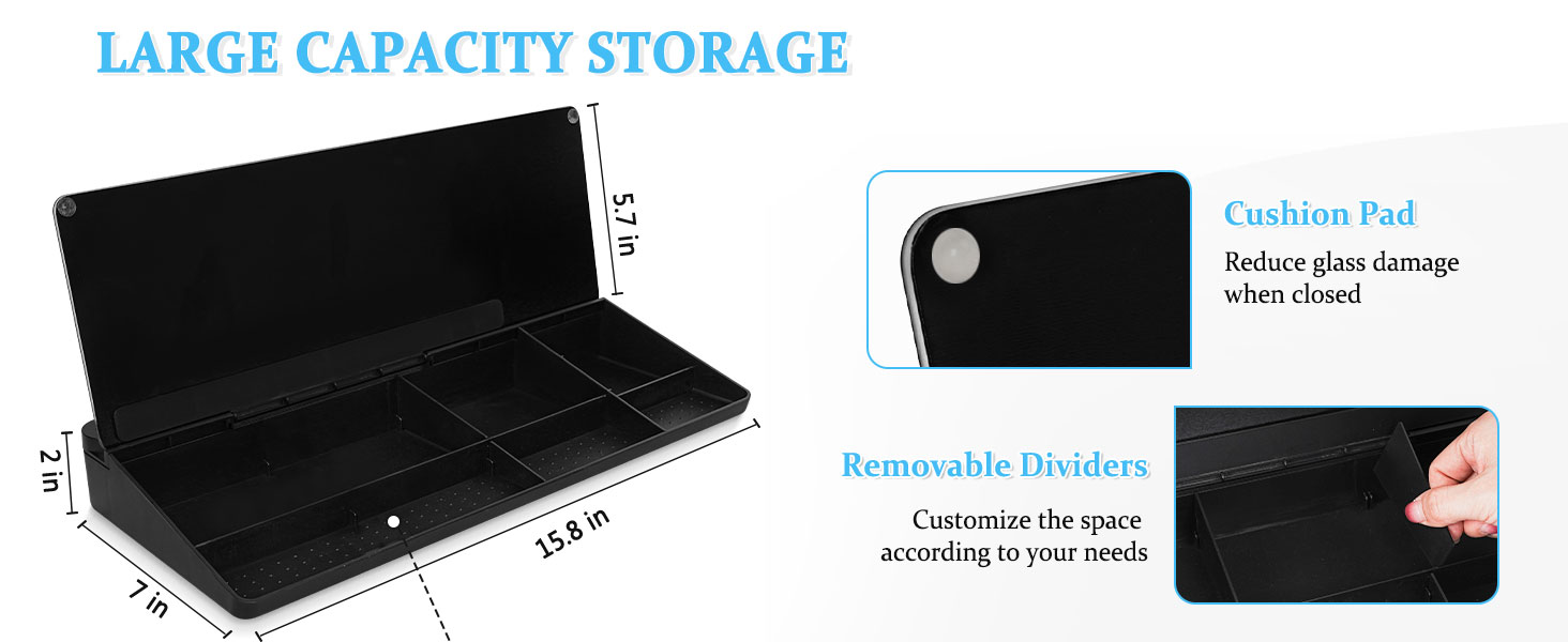 glass dry erase board storage drawer