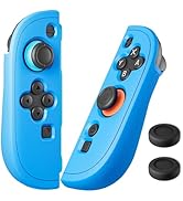 FUNDIARY Blue+Blue Joycon Grips Cover Compatible with Switch 2 Controller, Silicone Grip Accessor...