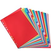 21 Pack Binder Dividers, Multicolor Tab Dividers for 3 Ring Binder, Binder Tabs Notebook Dividers...