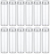 TOBWOLF 12PCS 50ml / 1.7oz Glass Spice Jars, Transparent Spice Containers with Aluminum Lids, Sea...