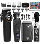 LQT Men’s Grooming Kit with Professional Hair Clippers, Cordless Barber Clippers &amp; Trimmers Set, ...