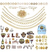 PH PandaHall 73pcs Trucker Hat Chain Making Kit, 5pcs Metal Chains Detachable DIY Chain Pearl Bro...