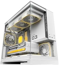 Geometric Future Model 3 Panoramic Tempered Glass Dual Chamber Micro-ATX Tower PC Case, 5 Pre-Instal...