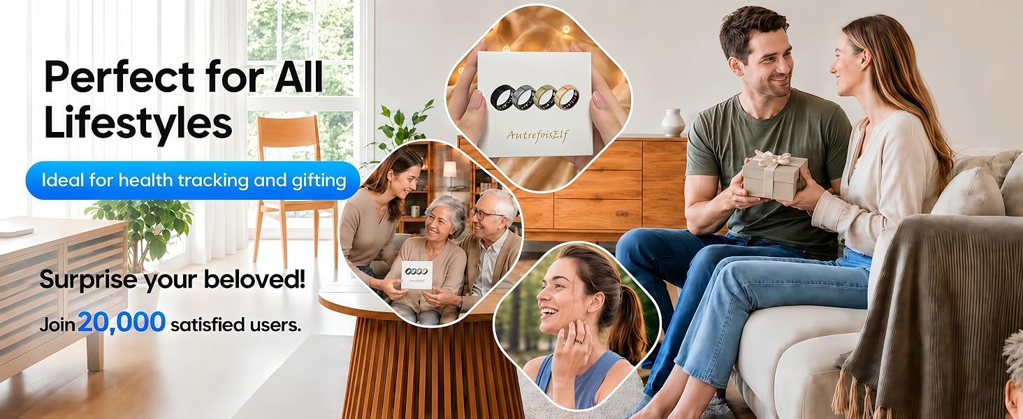 Smart ring gift for health tracking, sleep tracking, daily wear and fitness enthusiasts.