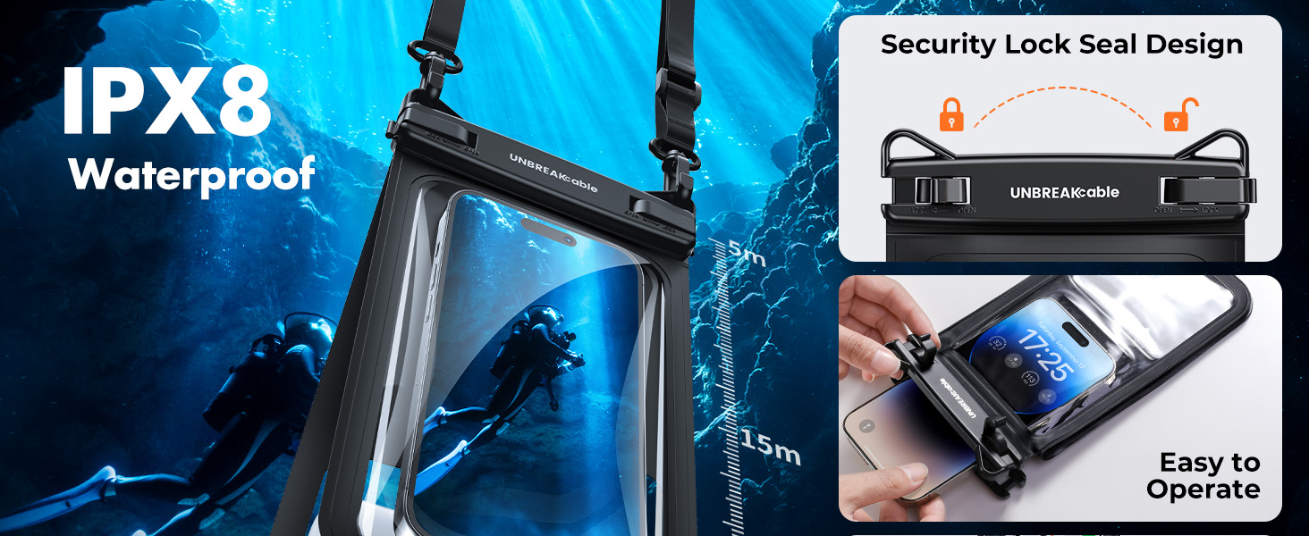 Outstanding IPX8 Waterproof, it can withstand water depths of up to 30 meters without leakag