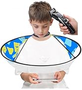 XiangLongRui kids hair cutting cape,Adjustment kids haircut cape,Bluish yellowTransparent Cartoon...