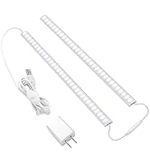 JUSJUBR Plug-in Under Cabinet Lighting, 2pcs 12 Inch Dimmable Closet Light, Cold White 6000K Link...