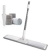 CQT Commercial Flat Microfiber Floor Mop Cleaning System 20" Wet Dry and Dust Hardwood with 4 Was...