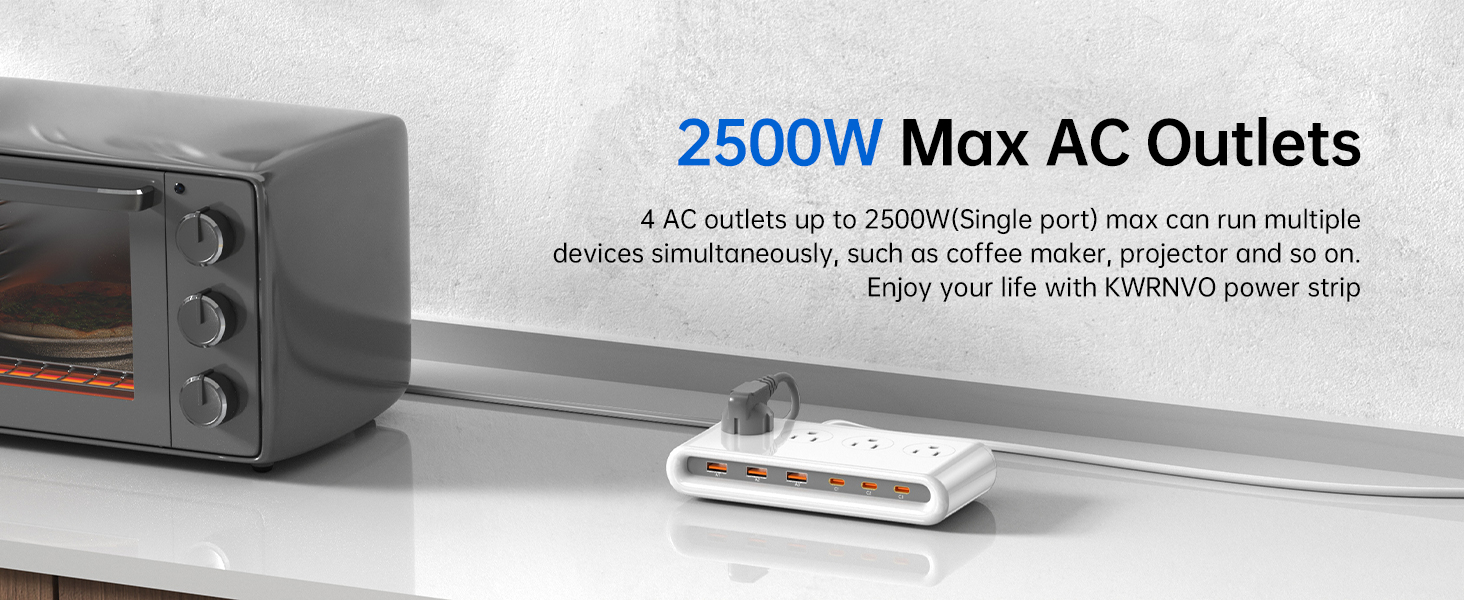 100-240v travel power strip with 2500W Max out put ac outlets for travel/Home