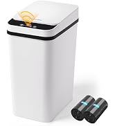 LJIACLEA Bathroom Trash Can Automatic Touchless 2.6 Gallon Small Smart Trash Cans with Lid Slim G...